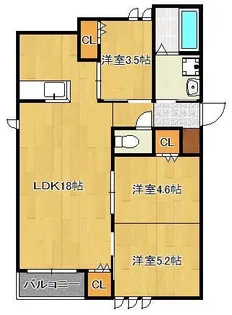 レーベンス清水【2階】の間取り