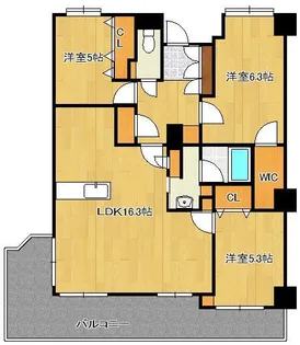 オークランド小倉原町通り 202号【2階】の間取り