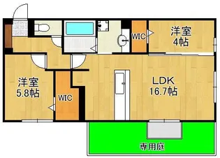 アピアランス中井【1階】の間取り