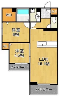 アピアランス中井【2階】の間取り