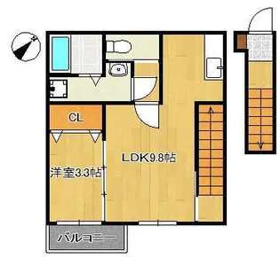 コンフォートプレイス小倉【2階】の間取り