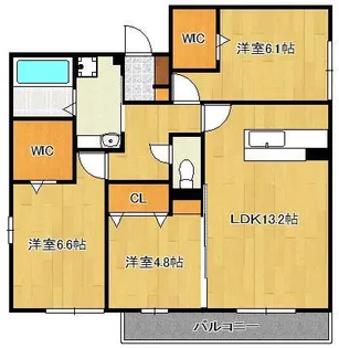ラシュレ雅Ⅱ【3階】の間取り