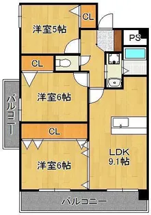 マイキャッスル杉坂【4階】の間取り