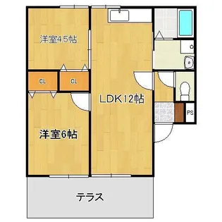 インビレッジ水巻【1階】の間取り