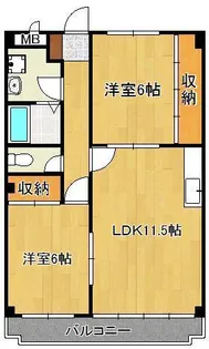 サンヴィレッジ宮園【2階】の間取り