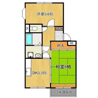 サニーコートゆう【1階】の間取り