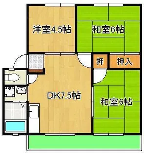 サンビレッジ岡垣B棟【1階】の間取り