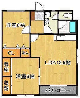 ラ・メール中間【1階】の間取り