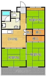 通谷グリーンハイツ【4階】の間取り