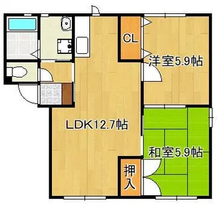 ラフィーネ岩瀬【1階】の間取り