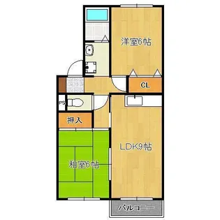 ドミール岡垣A・B【2階】の間取り