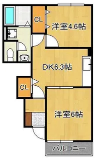 スリーワンスリーヒルズA・B・C【1階】の間取り