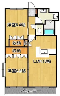 パルティール新入Ⅱ【2階】の間取り