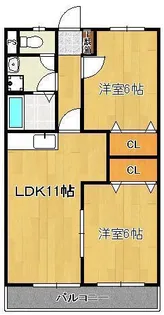 グリーンヒルズM・KⅡ【1階】の間取り