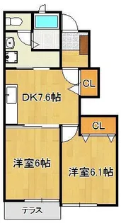 メゾンドシャテーヌⅡ【1階】の間取り