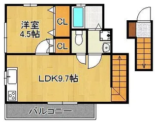 レゾン岩瀬Ⅰ・Ⅱ【2階】の間取り