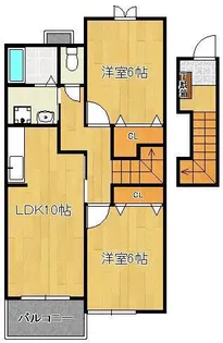 ジュネス感田B【2階】の間取り