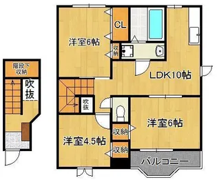 シャルマン浮島Ⅰ【2階】の間取り