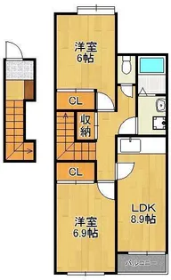 キャッスルリオ【2階】の間取り