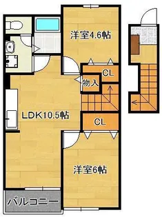 エスポワール吉田Ⅲ【2階】の間取り