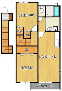 グラースシャルマン【2階】の間取り