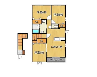 エテルノ フェリーチェⅠ【2階】の間取り