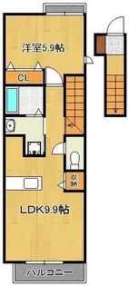 メゾン・コスミティーⅡ B棟【2階】の間取り