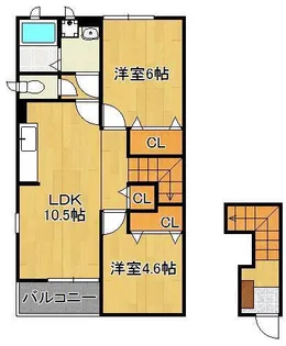 クレストールアサノA棟【2階】の間取り