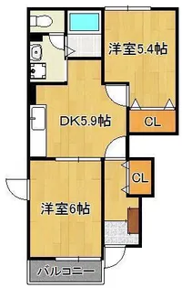 サンハイム柿ノ木C【1階】の間取り