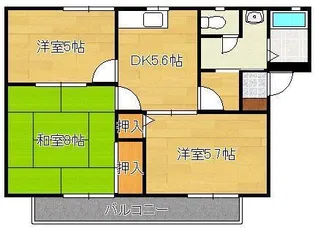 ひまわりガーデンE【2階】の間取り
