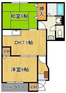 グラン・ソレイユA【1階】の間取り