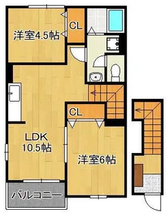 ブライトプレーヌ遠賀【2階】の間取り