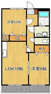 2LDKの間取り画像