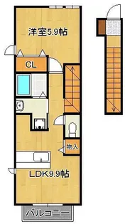 メゾン・コスミティーⅡ A棟【2階】の間取り