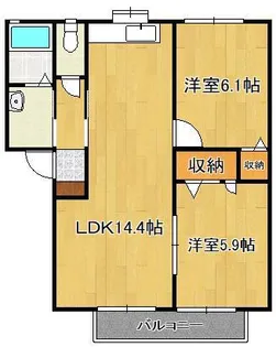 ヴィラ恋の田【2階】の間取り