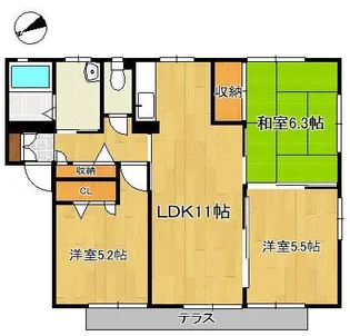 ディアコート (中間)【1階】の間取り