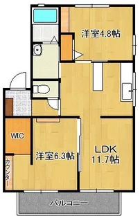カトレアB棟【2階】の間取り