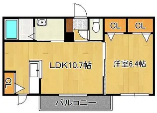 M.J.SKY B棟【1階】の間取り