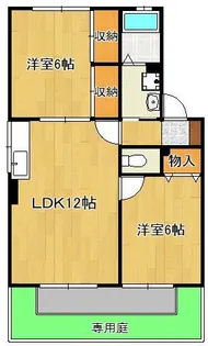 セジュール東山田Ⅲ B棟【1階】の間取り