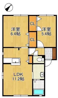 シェソワⅡ【1階】の間取り