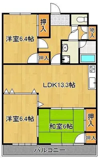 クレスト直方駅前【4階】の間取り