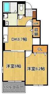 ハッピースマイルビラⅡ【1階】の間取り