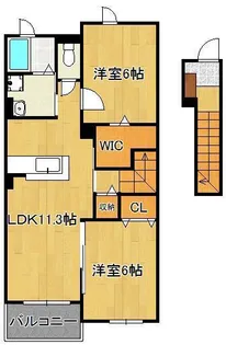 ハッピースマイルビラⅡ【2階】の間取り