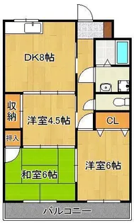 グランシャトー玉川【5階】の間取り