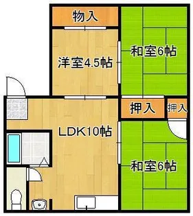 コーポマタケB【2階】の間取り
