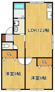 ヴァルト中尾Ⅱ【2階】の間取り