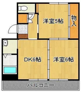 ヴィラナリー中間Ⅰ 6号棟【2階】の間取り