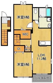 2LDKの間取り画像