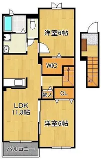 2LDKの間取り画像