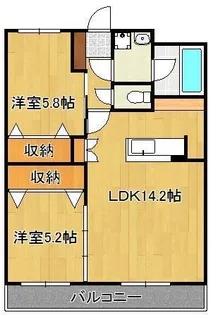 プレミールNakamaⅢ【3階】の間取り